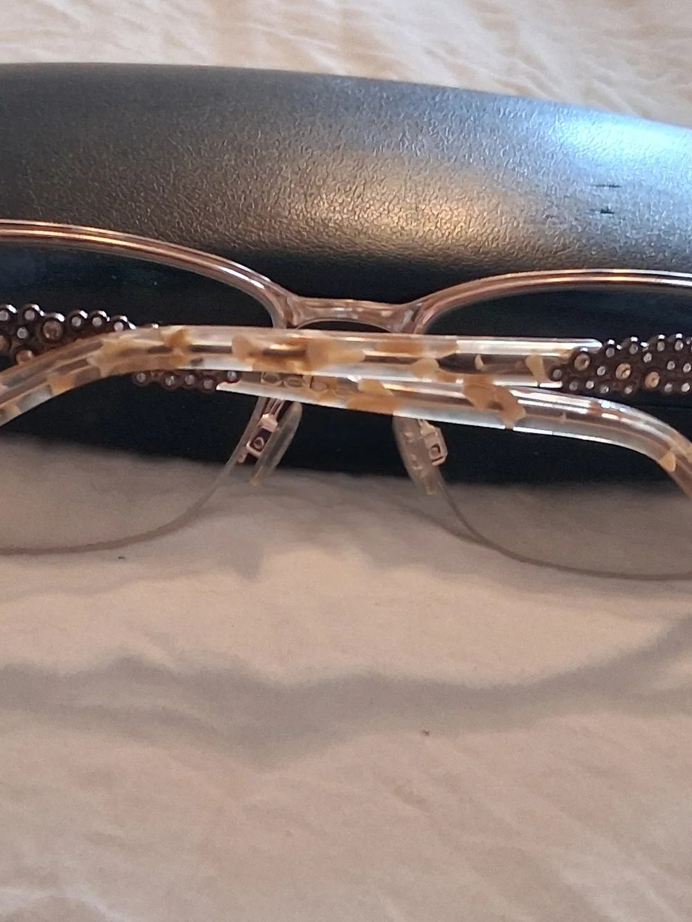 Bebe Semi-Rimless Bejewled EyeGlasses